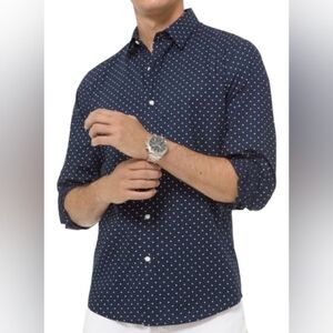 Michael Kors Damien Slim-Fit Polka Dot Long-Sleeve Shirt Size XL NWT MSRP $98